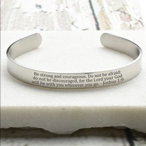 Stainless Steel “Joshua 1:9” Cuff